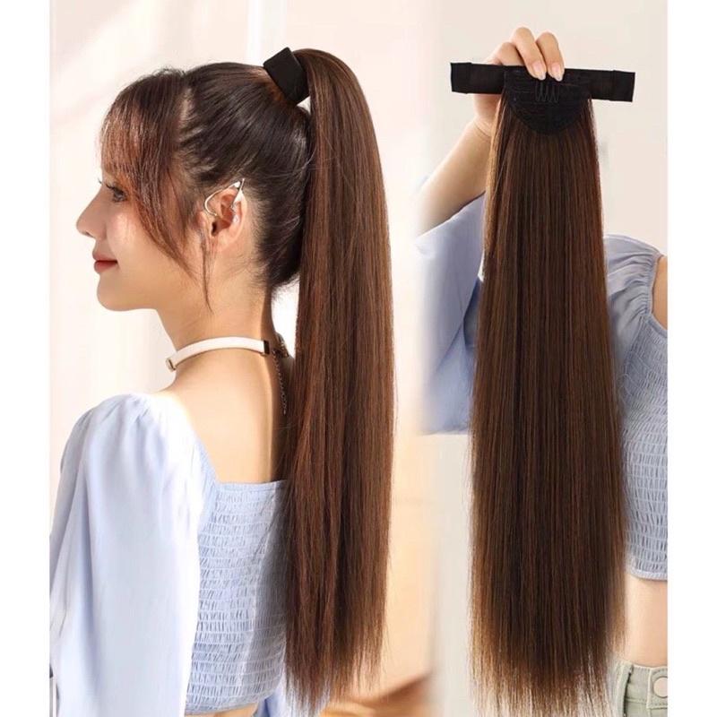 tóc giả cột thanh quấn thẳng 60cm cao cấp️