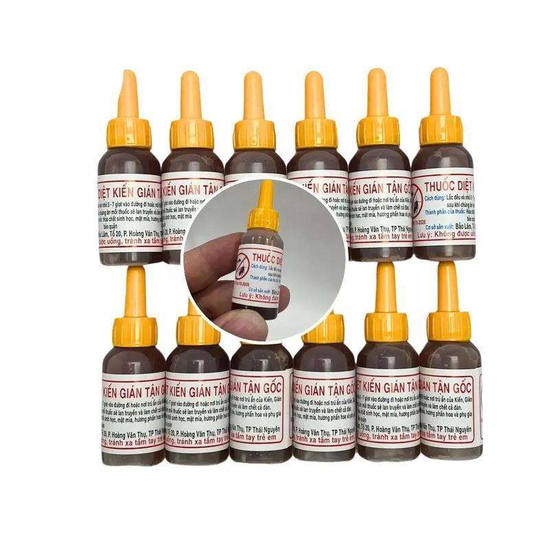 Combo 10-12 Lọ Thuốc Diệt Kiến Gián Côn Trùng Sinh Học Dạng Mồi Nhỏ Giọt An Toàn - Hiệu Quả Nhang