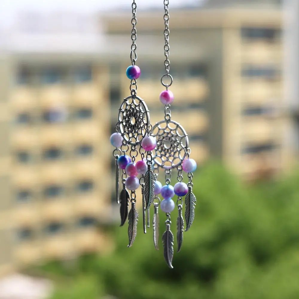 1 Pair Car Accessories Dream Catcher Design Pendant, Creative Design Car Rearview Mirror Hanging Decoration, Universal Interior Accessories for Car Decoration