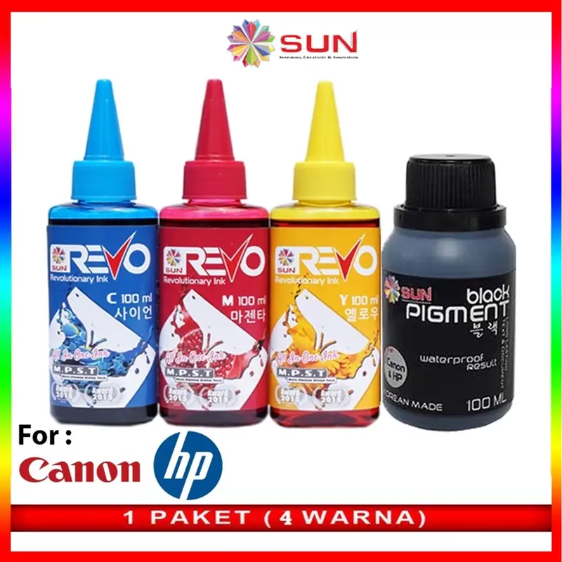 Tinta Canon / HP SUN REVO INK CMY + SUN BLACK PIGMENT CANON/HP 100 ml 0