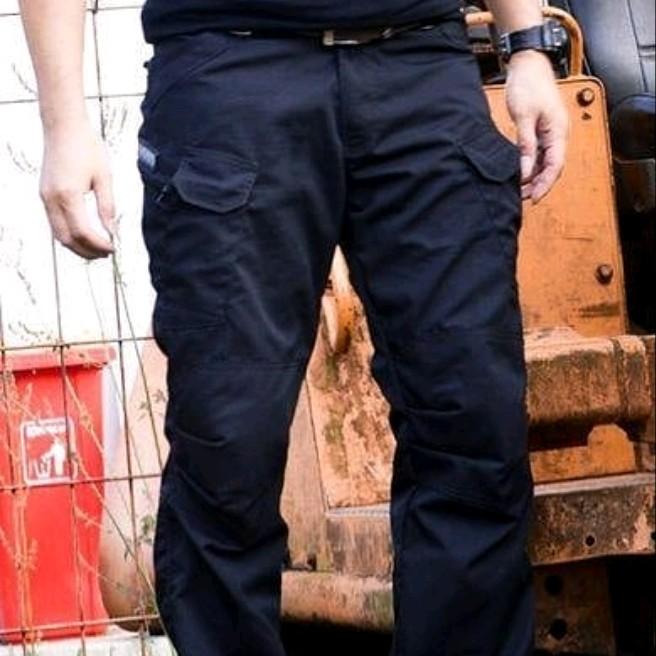 Celana Cargo Tactical celana panjang pria Dewasa Katun Santai Polos Cowok 6