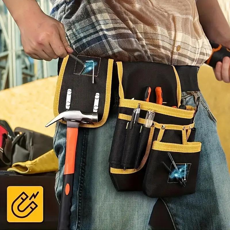 Product Introduction of Magnetic Tool Pouch with Pocket Tool Belts for Men, Detachable Tool Bags for Carpenter, Electrician, Woodworker, Construction, Gifts for Dad 5