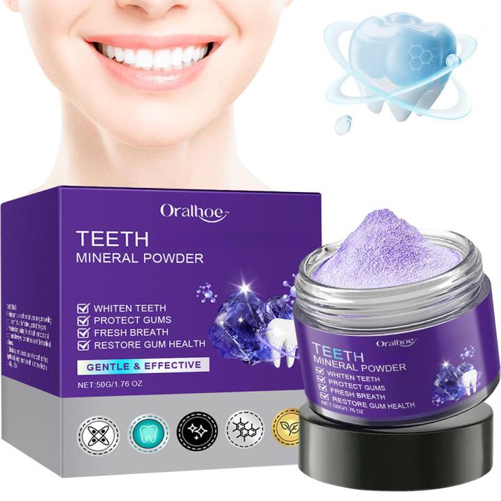 ORALHOE Mineral Tooth Whitening Powder - Natural Breath Freshener & Gum ...