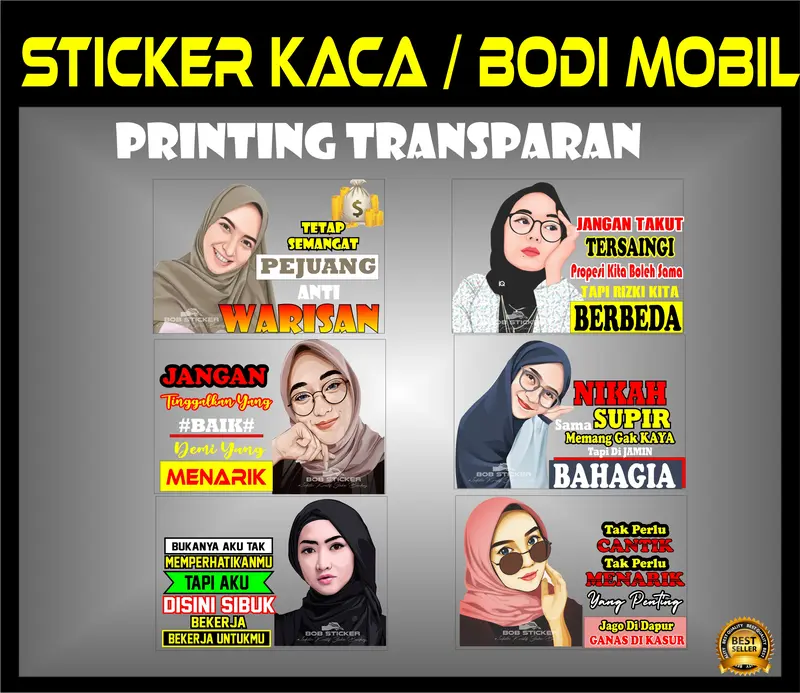 Stiker Transparan kata kata kaca mobil , sticker kata kata, setiker bodi mobil, stiker pintu mobil 0