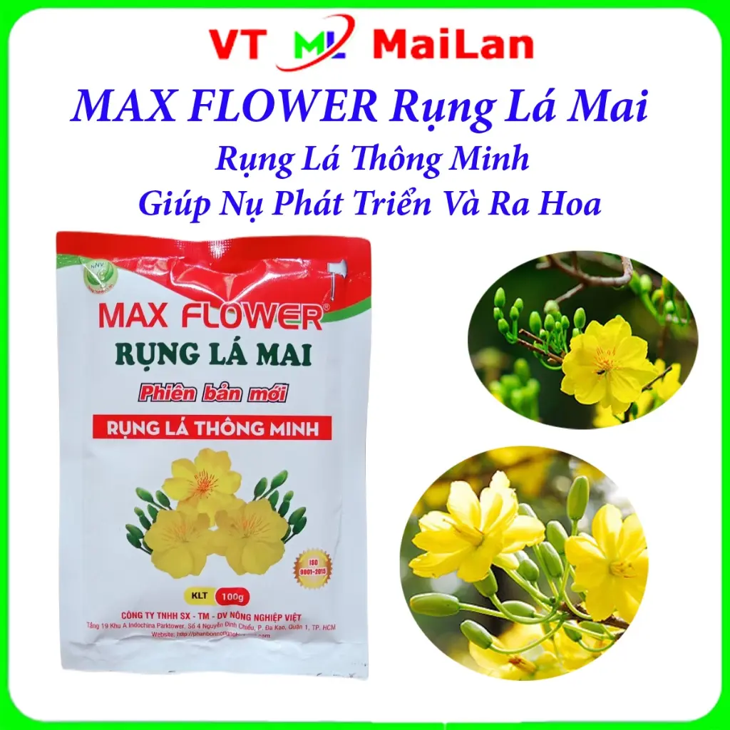 Phân bón rụng lá mai, xịt rụng lá tự nhiên, không suy cây (gói 100g)