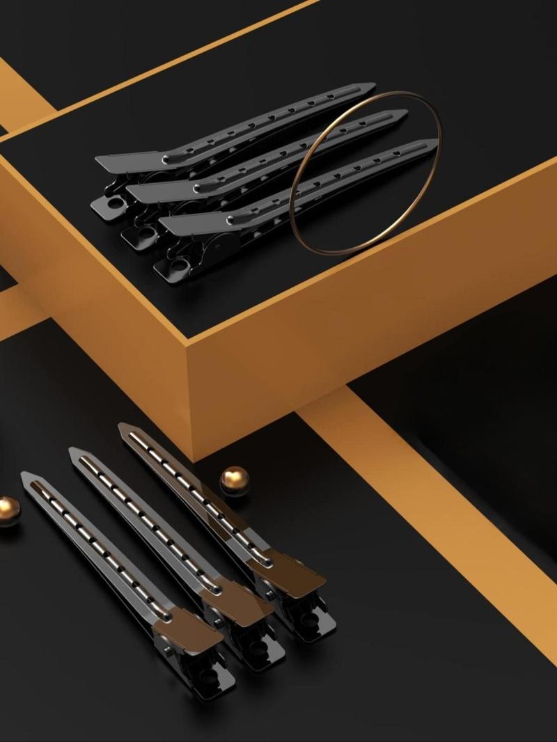 Product Introduction of Solid Color Hair Clip (24pcs), Large Duckbill Hair Styling Clip, Hairdressing Clip, Hand Push Corrugated Clip, Partition Positioning Clip 8