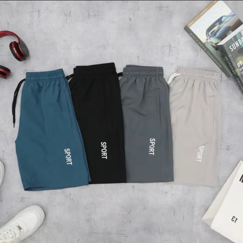 COMBO 3 Chiếc Quần Đùi Short Nam Nữ Chất Vải Lụa Gió - Siêu mát , Có 2 Túi Khóa 2 Bên , In Logo SPORT Menswear Pants 1