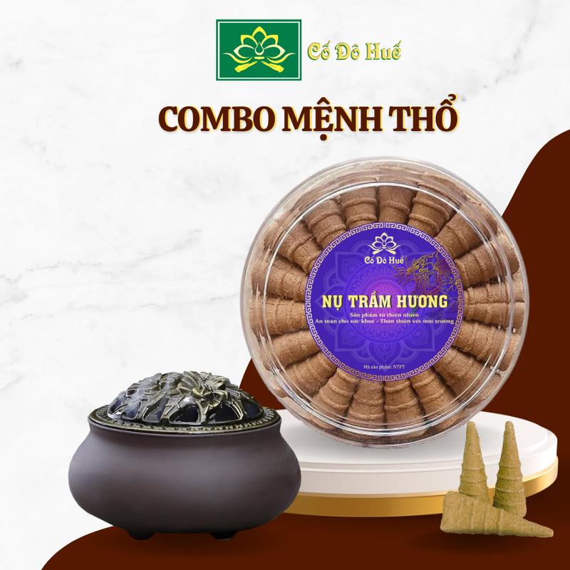 Combo 1 Hộp  Nụ Trầm và 1 Lư Xông Gốm Shop Cố Đô Huế, Nụ Trầm Sạch Giá Tận Xưởng Hộp 38 Nụ, Xông Nhà, Thưởng Thức và Thờ Cúng Dầu Thơm Phòng nhang  xông tinh 6