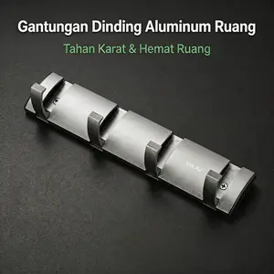 YAJU Kapstok Kait Dinding Aluminium – Berbagai Ukuran (23-49cm), Kokoh Tahan Beban untuk Rumah & Kantor