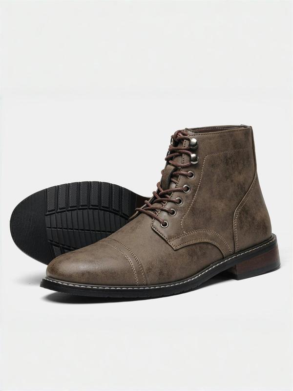 Men's Fashionable Retro Boots, Casual Comfortable Ankle Boots for Men, Fashionable Boots for Daily Wear, Boy 4