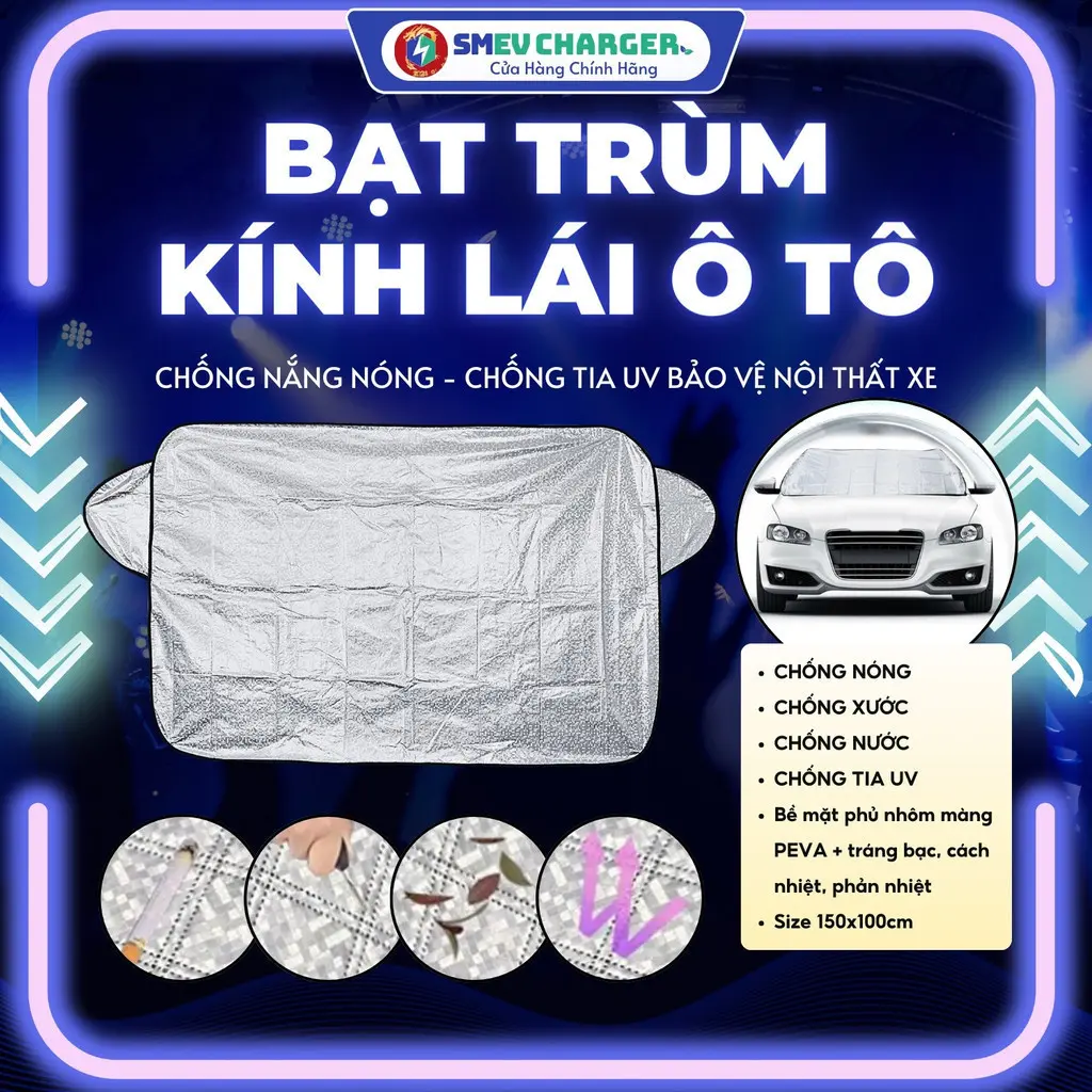 Bạt che kính lái ô tô SMEV chống thấm nước - chống nắng - chống nóng - ngăn tia UV Bạt che nắng