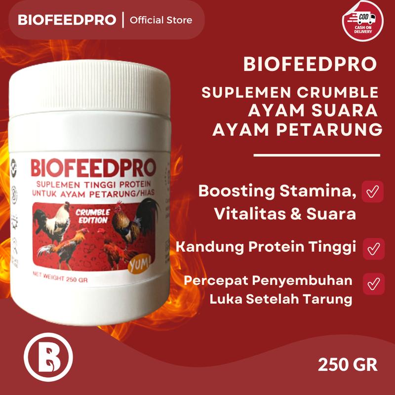 SUPLEMEN AYAM HIAS DAN PETARUNG | 250GR | BIOFEEDPRO | PROTEIN TINGGI, MENINGKATKAN STAMINA, MEMPERCEPAT PENYEMBUHAN LUKA 0