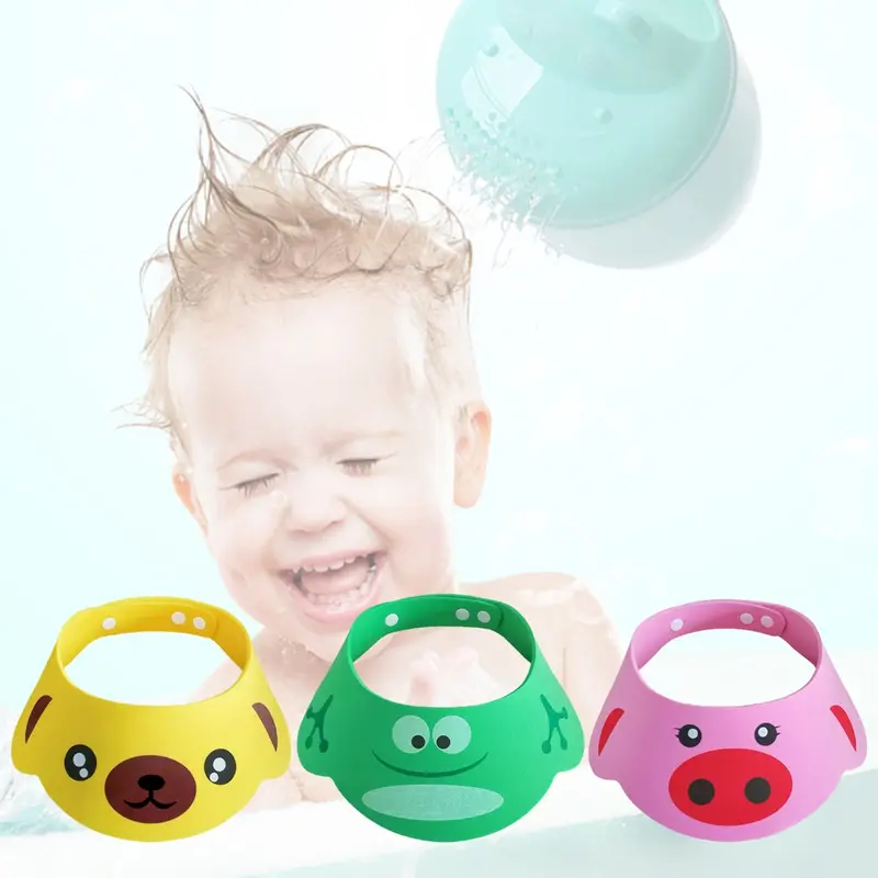 BOWA-Mũ Tắm Dầu Gội Đầu, Mũ Tắm, Không Thấm Nước, Gội Đầu, Tấm Chắn Tóc, Chăm Sóc Em Bé Cho Bé 0