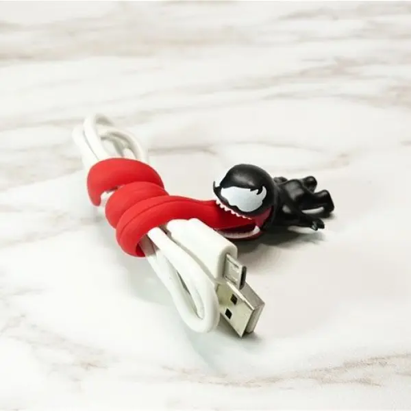 Movie Venom styled cable winder; Cute charging cable biter; Movie Venom styled cable organiser; Universal cable holder; Cable manager(Product length: 18.5cm)