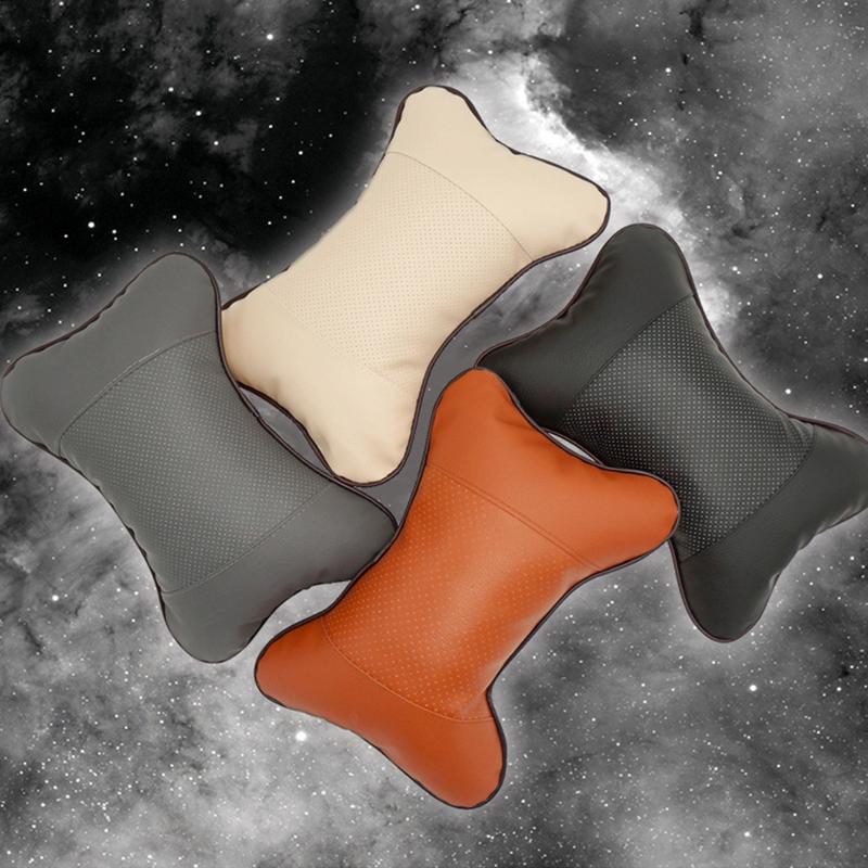Sarung Bantal Leher Universal, Weautikgul, Sandaran Kepala, Kusyen Tempat Duduk, Warna Pepejal, Aksesori Kereta Tulang 2