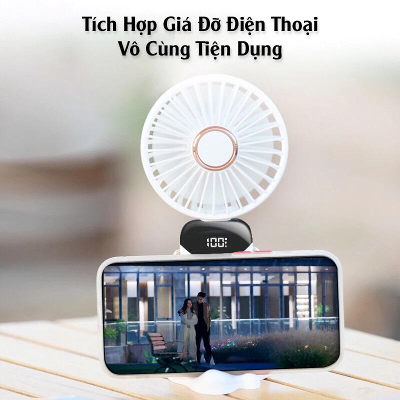 Quạt tích điện mini cầm tay N15, Quạt mini để bàn 5 cấp độ gió, Quạt cầm tay thiết kế nhỏ gọn mang đi học đi chơi tiện lợi 9