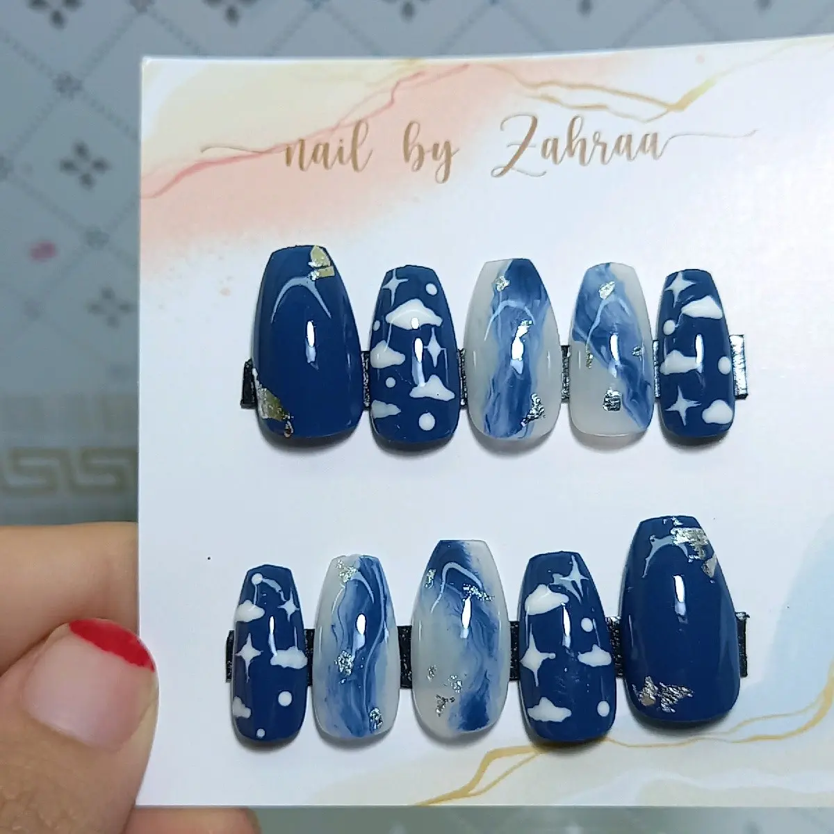 Press on nails navy coffin