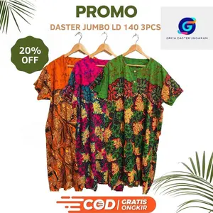 Daster Super Jumbo Ld 140 3Pcs Busui Motif Batik Bumil Wanita