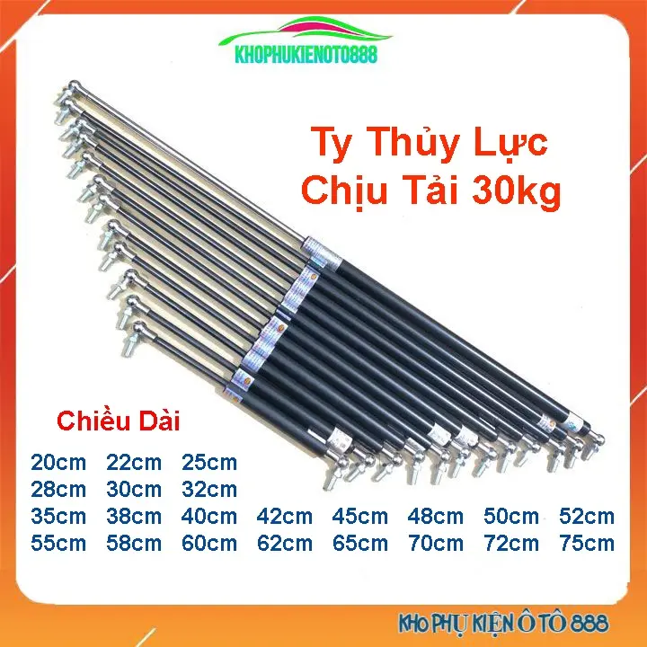 Ty chống cốp, thanh thủy lực capo, ty chống cửa chịu tải 300N (30kg) chiều dài từ 20cm-75cm (giá/ 1chiếc) 0