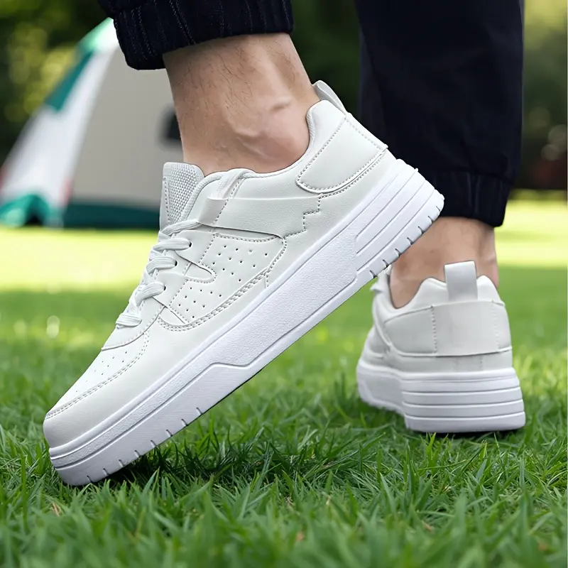 Men'S & Women'S Fashion Sneakers, Preppy Trendy Style, All-Season Low Top Lace-Up Shoes, Solid Striped Pattern, Faux Upper, Fabric Inner, EVA Sole, Cloth Insole, Round Toe for Outdoor, Beach, Daily Wear 1