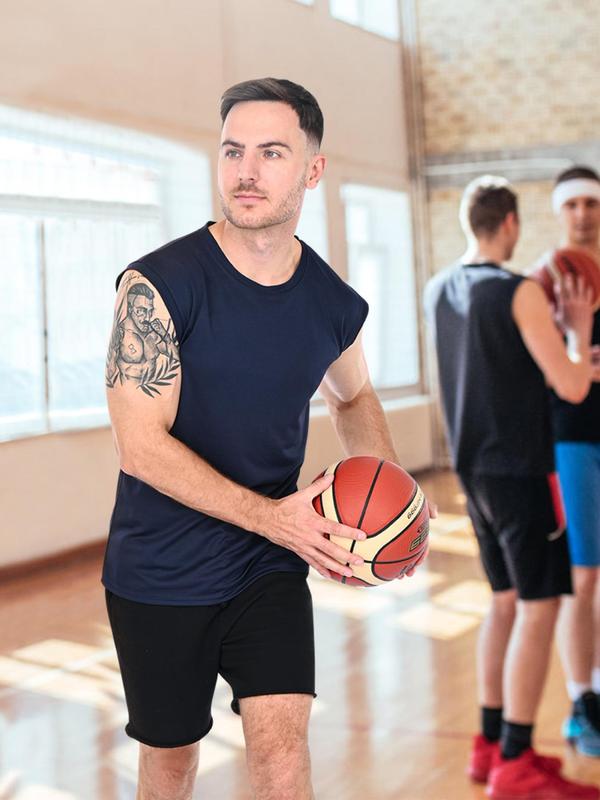 Men's Solid Round Neck Sports Vest, Quick Drying Breathable Sleeveless Tank Top for Gym Workout Running Fitness Exercise, Athletic Gear, Sport Outdoor Clothing, Gym Workout Top 2