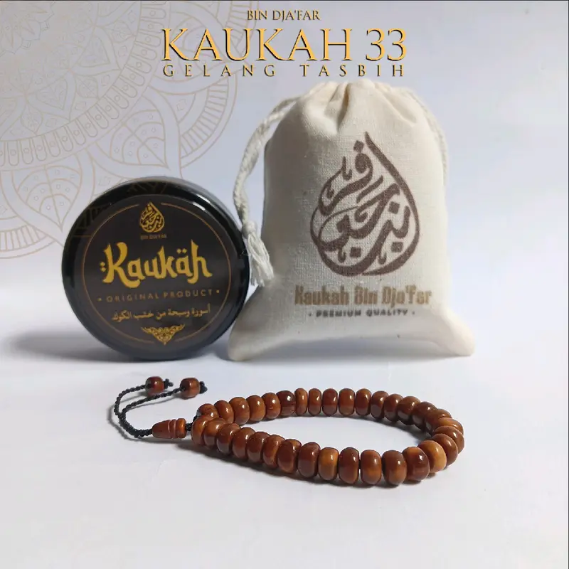BinDja'far - Gelang Tasbih 33 Estetik Kaukah Asli Premium Quality Pria Wanita Dewasa - Gelang Tali Serut Kokka Bracelet Uniseks Coklat Aksesoris Couple Laki-laki Perempuan 1