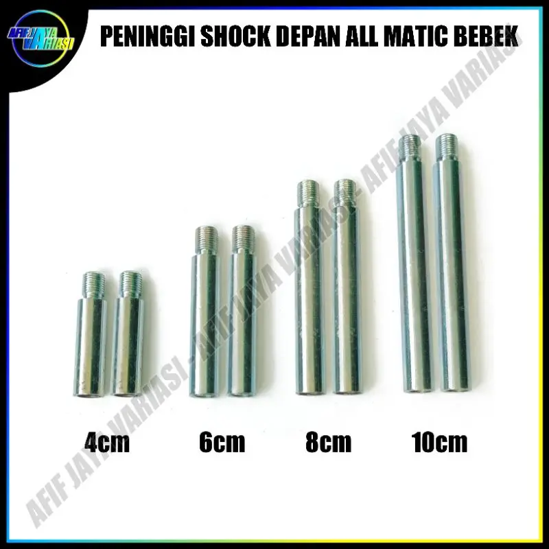 Peninggi Shock Skok Depan Sambungan Shok Motor Matic Metik Bebek Tinggi 4cm 6cm 8cm 10cm Crom 2