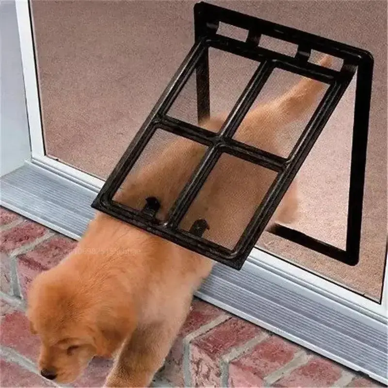Lockable Plastic Pet Dog Cat Kitty Door for Screen Window Security Flap Gates Pet Tunnel Dog Fence Cat Door Puerta