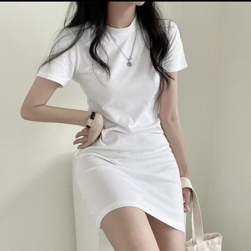 Đầm Váy đen ôm body tôn dáng sexy chất thun tăm co dãn, Đầm suông dáng ngắn cá tính đi chơi dự tiệc phong cách hàn quốc mã hp44 6