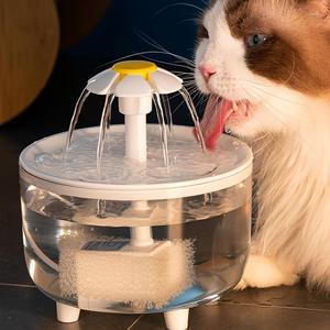 Fuente de agua para mascotas transparente, USB recargable, dispensador de agua para gatos con circulación automática, fuente de agua para gatos de interior, suministros para el consumo de agua de mascotas, regalo para Navidad