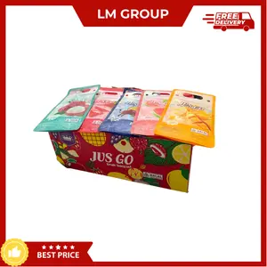 [1 DUS ISI 60] Jus Go Minuman Sirup Rasa Mangga Jambu Leci Stroberi Mix Fruit 30gr