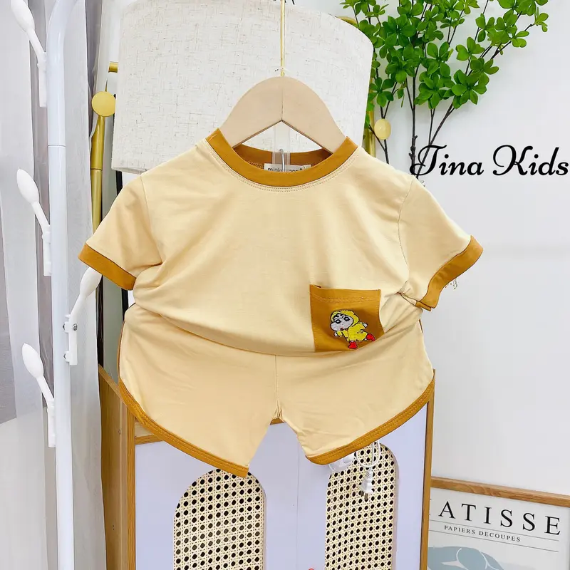[MinGy BaBy] Bộ quần áo thun lạnh Mingy Baby in hình lớn phi hành gia, shin quần vát vuông cho bé trai bé gái quần  áo 8