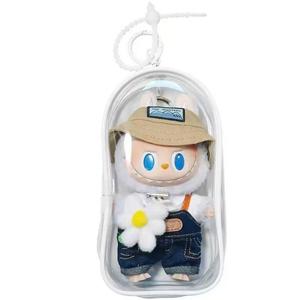 キーチェーン付きクリア収納ケース 1個入り 透明ドール収納ボックス 人形用ディスプレイボックス ダール用品収納用ホームオーガナイザー