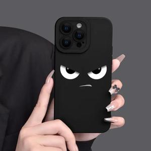 Funda para celular con patrón de cara enojada de dibujos animados, cubierta protectora decorativa linda, fundas todo incluido compatibles con iPhone 11 12 13 14 15 Pro Max