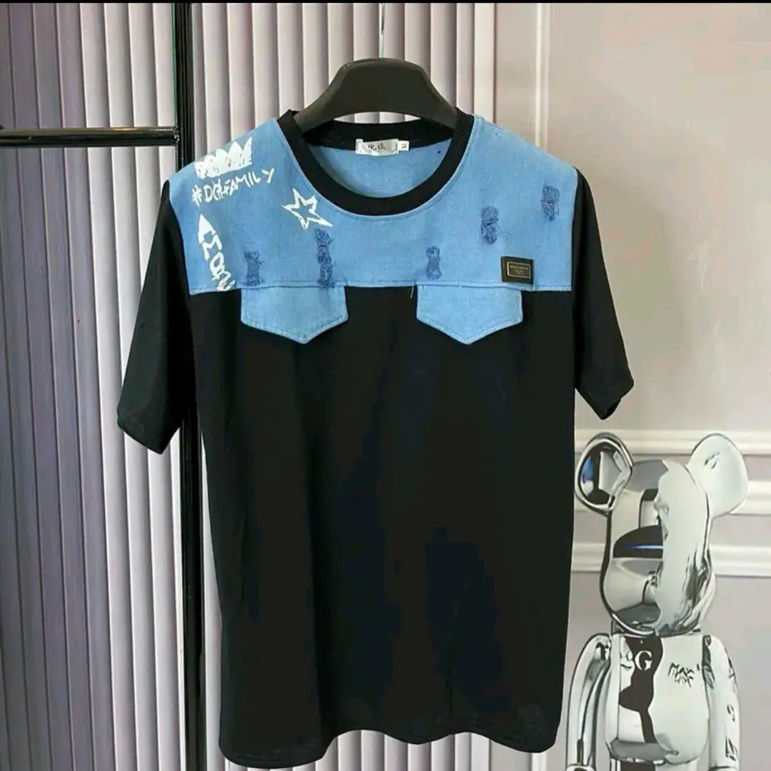 Áo Thun hè DG phối bò nam nữ chất vải cotton co giãn thấm hút tốt, Áo thời trang phong cách phù hợp cho các bạn trẻ.