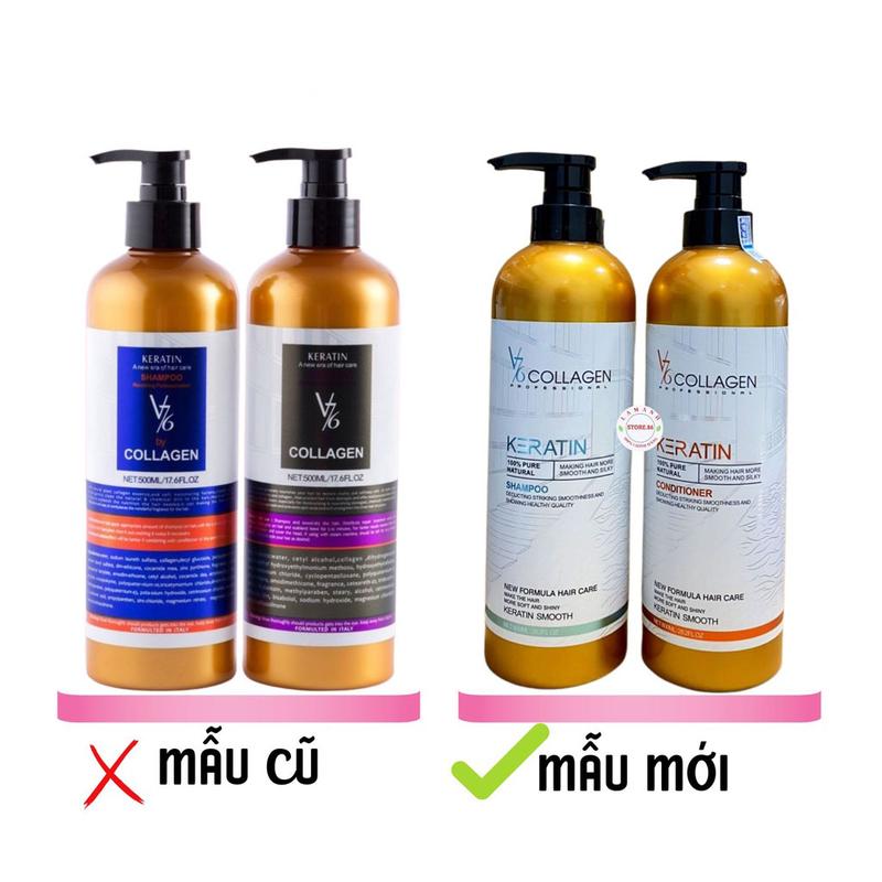  Bộ dầu gội xả v76 collagen keratin 800ml giữ màu dành cho tóc dầu rụng yếu hóa chất moctoc. Dưỡng Tóc Nữ Women 