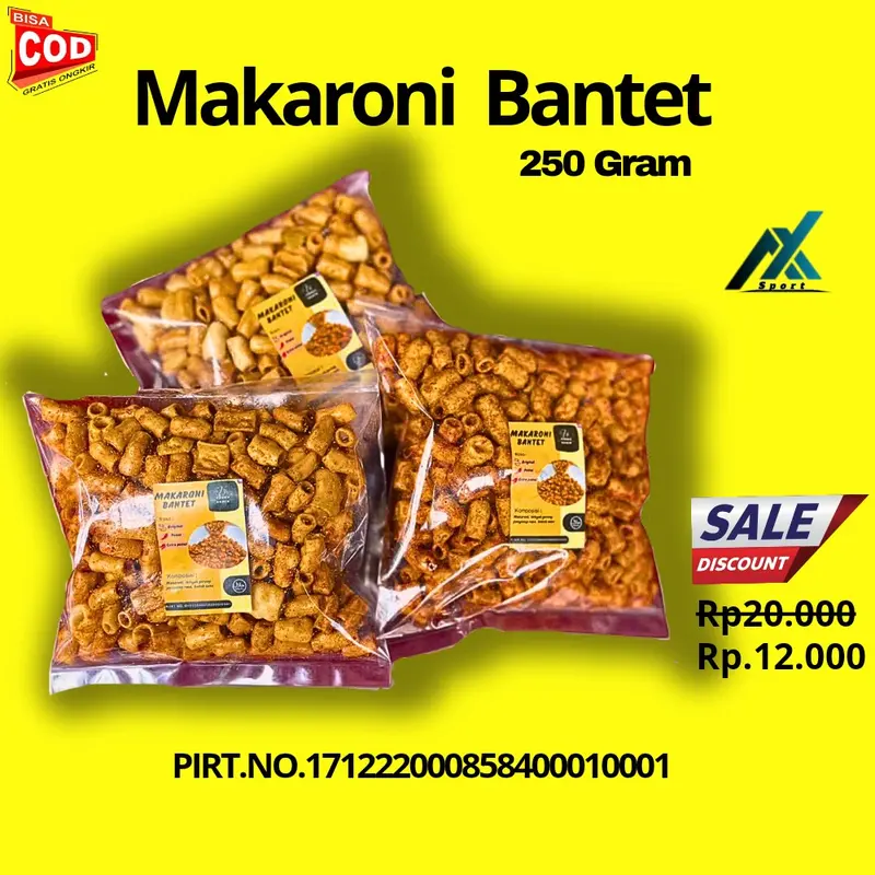MAKARONI BANTET KILOAN KHAS TASIKMALAYA 250 GRAM Pedas Food Snacks Macaroni Kerang Kering 0