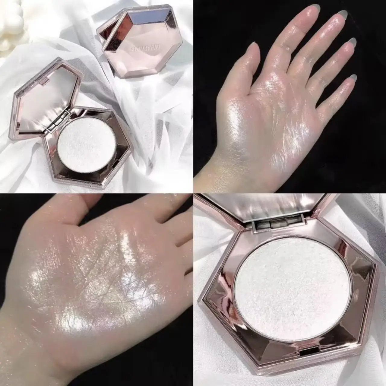 SUVMYEIO Diamond highlight makeup powder mashed potato brightening all-in-one, brightening powder highlight polarized light stereo perfect flawle
