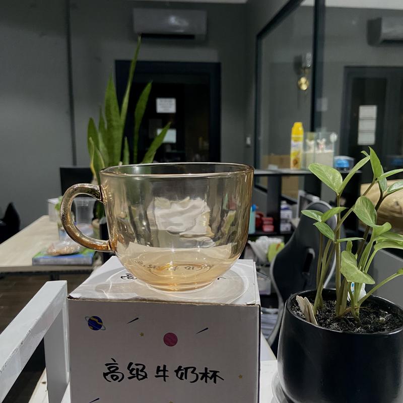 Combo 6 Ly Thủy Tinh Có Quai Màu Hổ Phách Cốc Thủy Tinh Trơn Dung Tích 450ML, Chất Liệu Dày Dặn Có Thể Chịu Nhiệt lyuong  nuoc 7