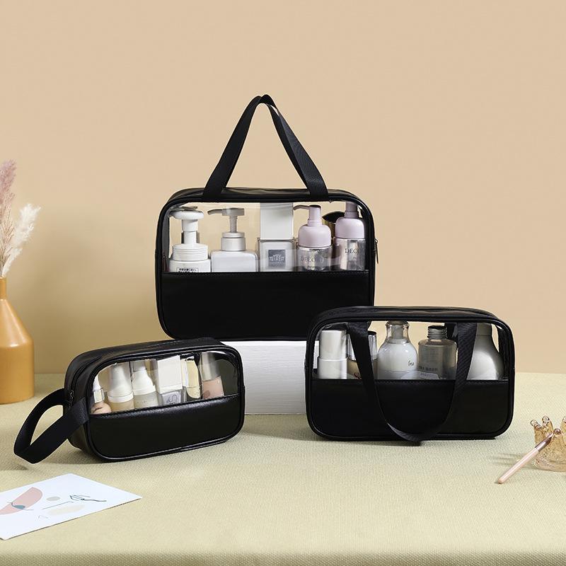 Clear Waterproof Makeup Bag, 3 Counts/set Large Capacity Cosmetic Storage Bag with Zipper, Portable Travel Toiletry Organizer Pouch for Skincare, Lotion, Shampoo, Shower Gel, Skin Care Supplies 8