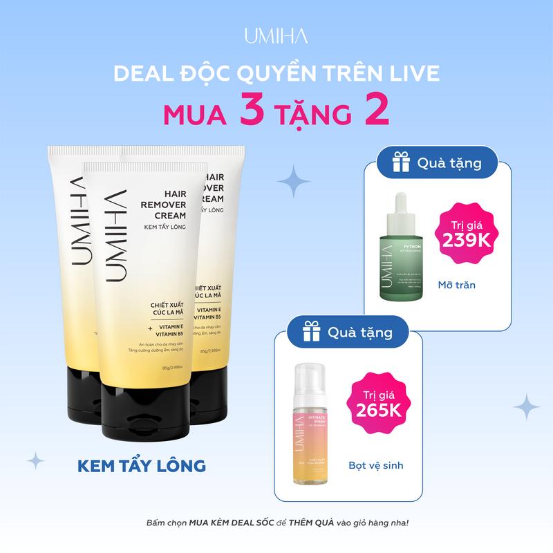 [ĐỘC QUYỀN LIVESTREAM] Combo 3 kem tẩy lông Cúc La Mã UMIHA 65g