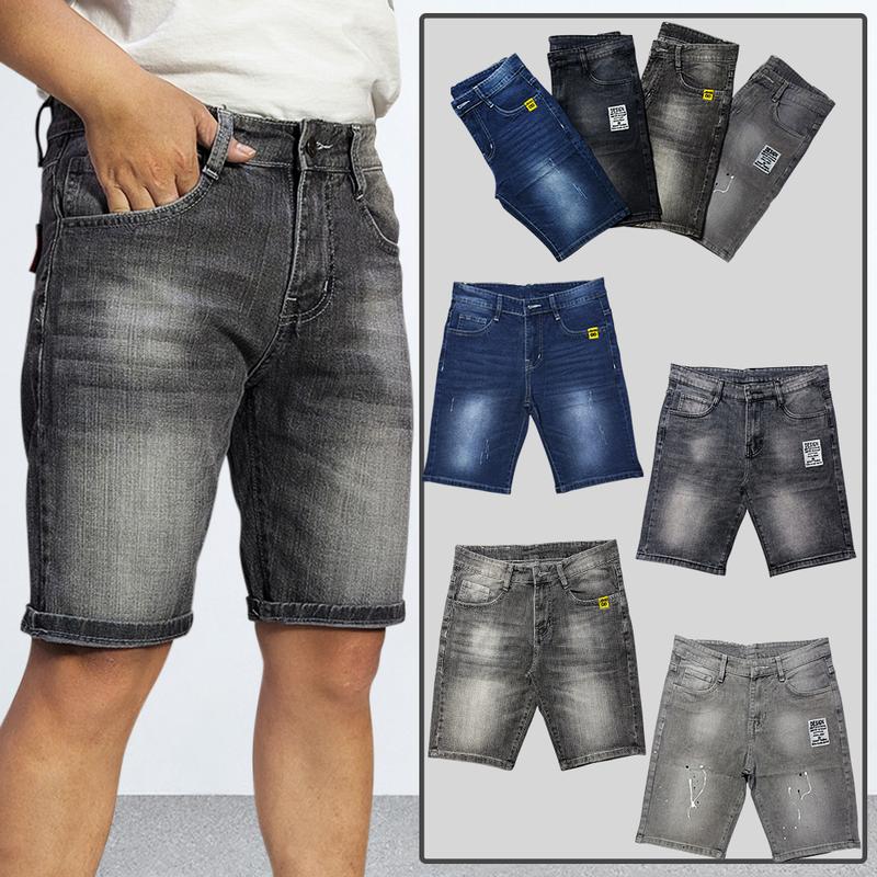 Combo Quần Short Jean Nam  Xám Khói Cào Xước Phong Cách Menswear Pants Có Túi - Chất liệu cao cấp 1