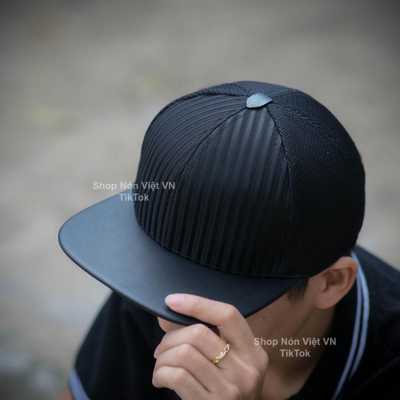 Mũ Lưỡi Trai Nón Kết Sơn Snapback Sọc Âm Kết Da Mỏ Bằng Phối Lưới Chính Hãng Hàng Chuẩn Tem 7 Màu Cao Cấp Vừa Mọi Đầu mũi