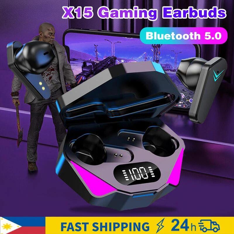  Tai Nghe Nhét Tai Nghe Chơi Game X15 TWS Tai Nghe Bluetooth Không Dây Có Mic Âm Thanh Âm Trầm Âm Thanh Định Vị Âm Nhạc Âm Thanh Nổi 9D Tai Nghe HiFi Thích Hợp Cho Game Thủ 