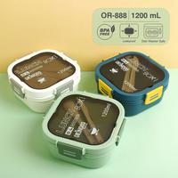 Gambar Kotak Makan 2 Layer OR-888 dengan Tempat Sup Anti Tumpah 1200ml Garpu Plastik - White dari Ollahomeliving Kota Bogor 3 Tokopedia