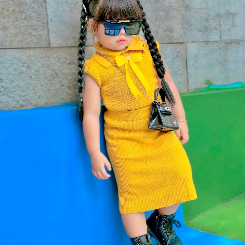 Dear child set rok rajut anak 6 bulan - 7 tahun bahan premium benang woll acrylic set rok anak perempuan 0