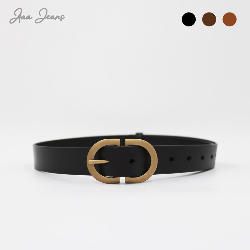 Aaa Jeans - Thắt Lưng Nữ Da Bò Thời Trang Mặt Tròn