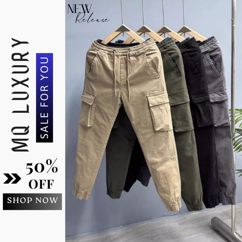 Quần Jogger Kaki - JG3 Quần Jogger Túi Hộp Cao Cấp Nam Cạp Chun Bo Gấu Vải Cotton MQ LUXURY Sport