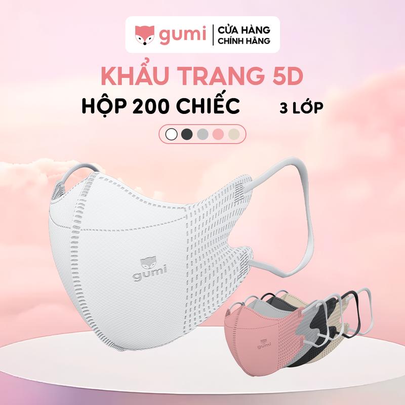(Mall) Hộp 200 chiếc Khẩu trang 5D  Gumi kháng khuẩn 5D Mask.
