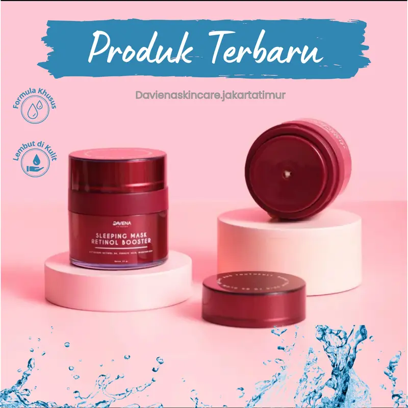 DAVIENA SKINCARE | SLEEPING MASK RETINOL BOOSTER melembabkan perawatan Wajah Masker Hitam Pencerah 1